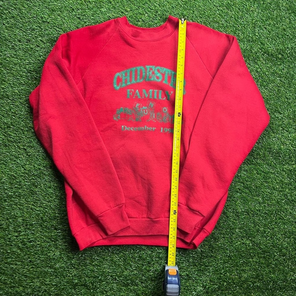 Vintage Chidester Family Sweatshirt XL Red 1990 Fruit of the Loom USA Made - Picture 5 of 6